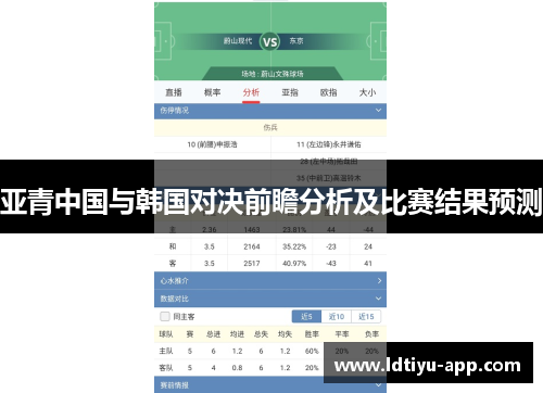 亚青中国与韩国对决前瞻分析及比赛结果预测